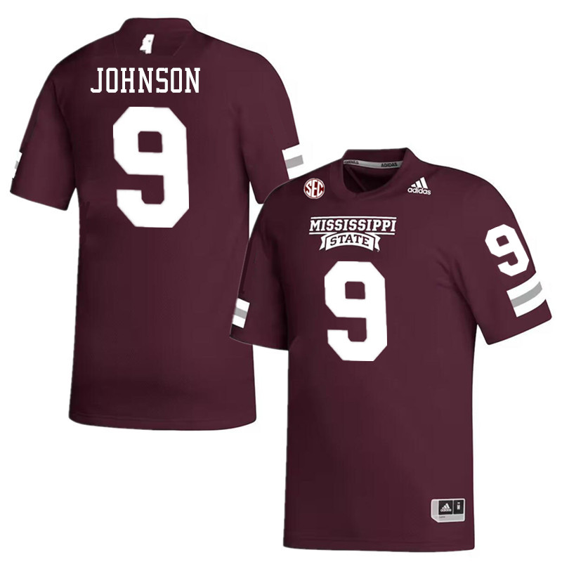 Men #9 Ricky Johnson Mississippi State Bulldogs College Football Jerseys Stitched-Maroon